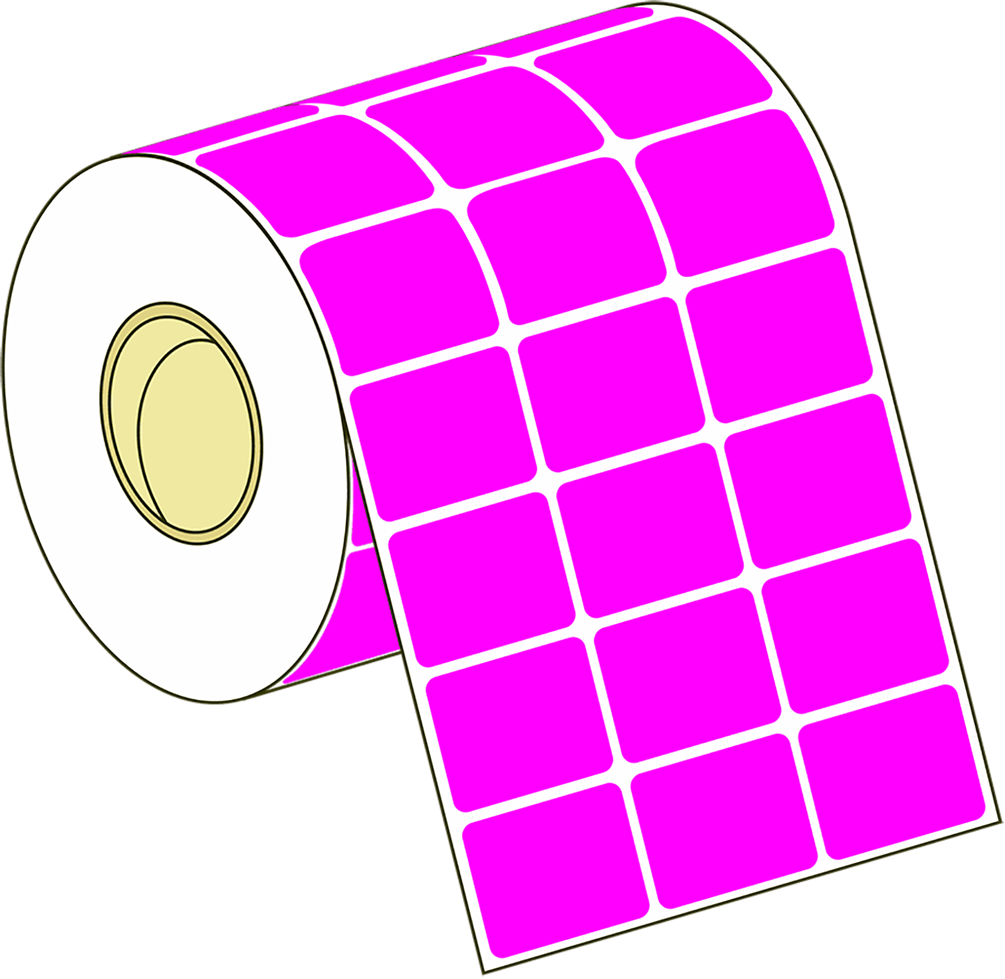 Rollo de etiquetas adhesivas para marcación de productos